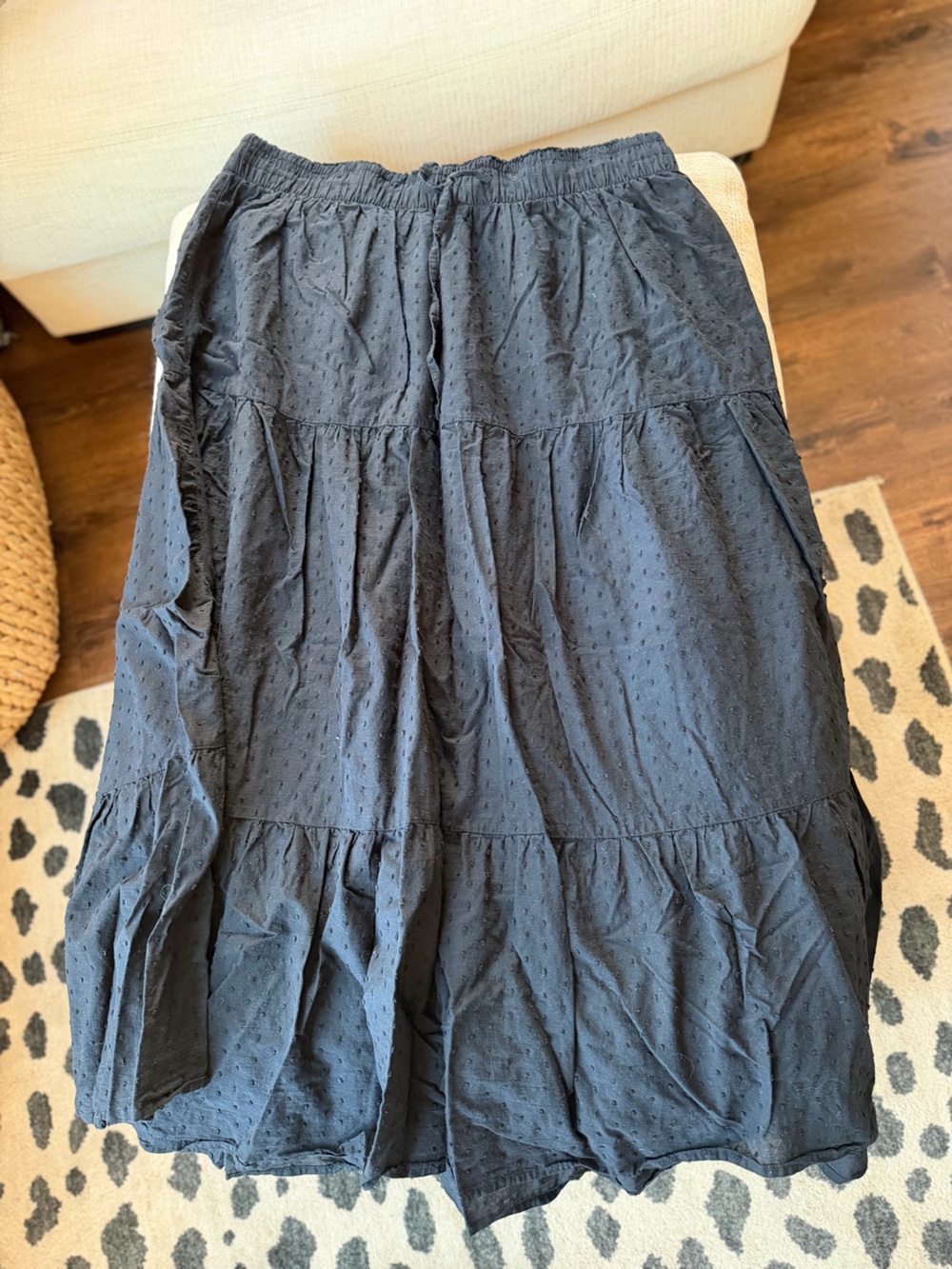 Serra Black Tiered Midi Skirt